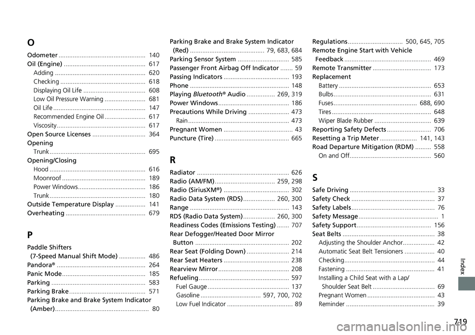 HONDA ACCORD HYBRID 2019 Repair Manual 719
Index
O Odometer ................................................. 140
Oil (Engine) .............................................. 617
Adding ................................................... HONDA ACCORD HYBRID 2019 Repair Manual 719
Index
O Odometer ................................................. 140
Oil (Engine) .............................................. 617
Adding ...................................................