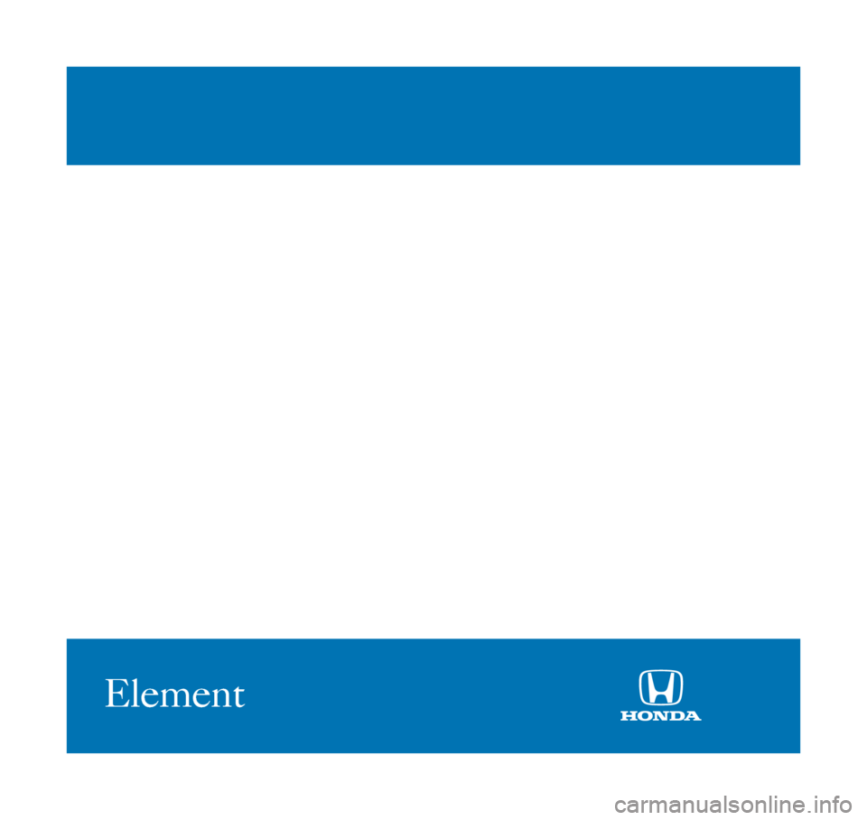 HONDA ELEMENT 2010 1.G Technology Reference Guide 