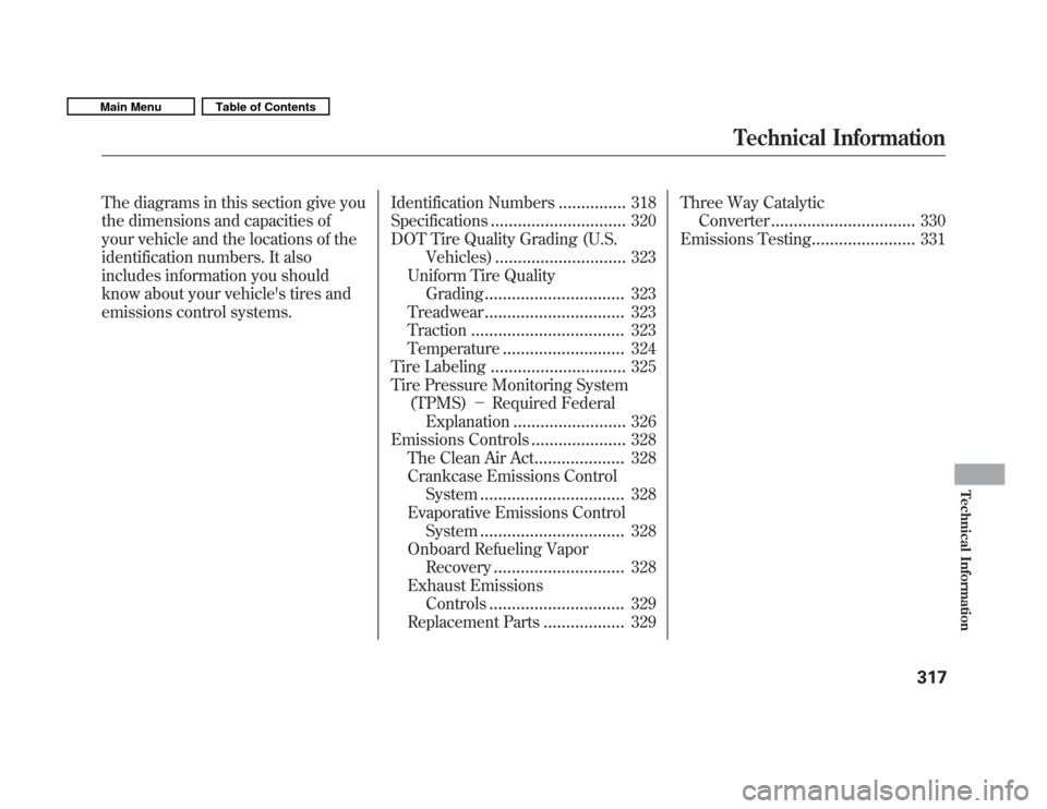 HONDA FIT 2011 2.G Owners Manual The diagrams in this section give you 
the dimensions and capacities of
your vehicle and the locations of the 
identification numbers. It also 
includes information you should 
know about your vehicle