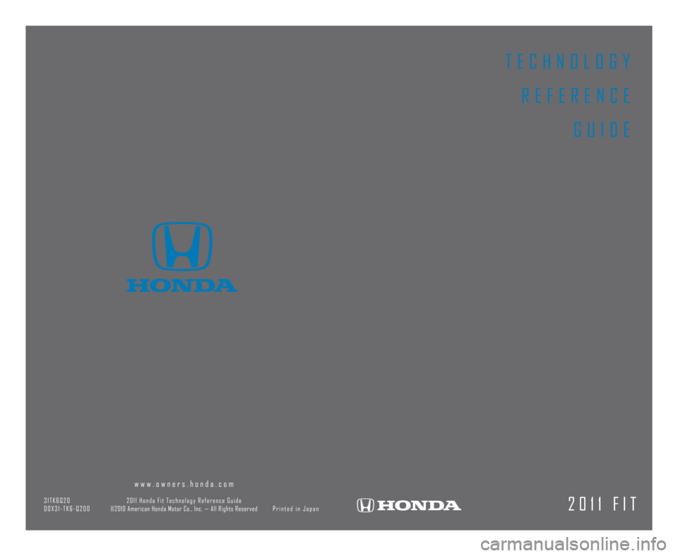 HONDA FIT 2011 2.G Technology Reference Guide 