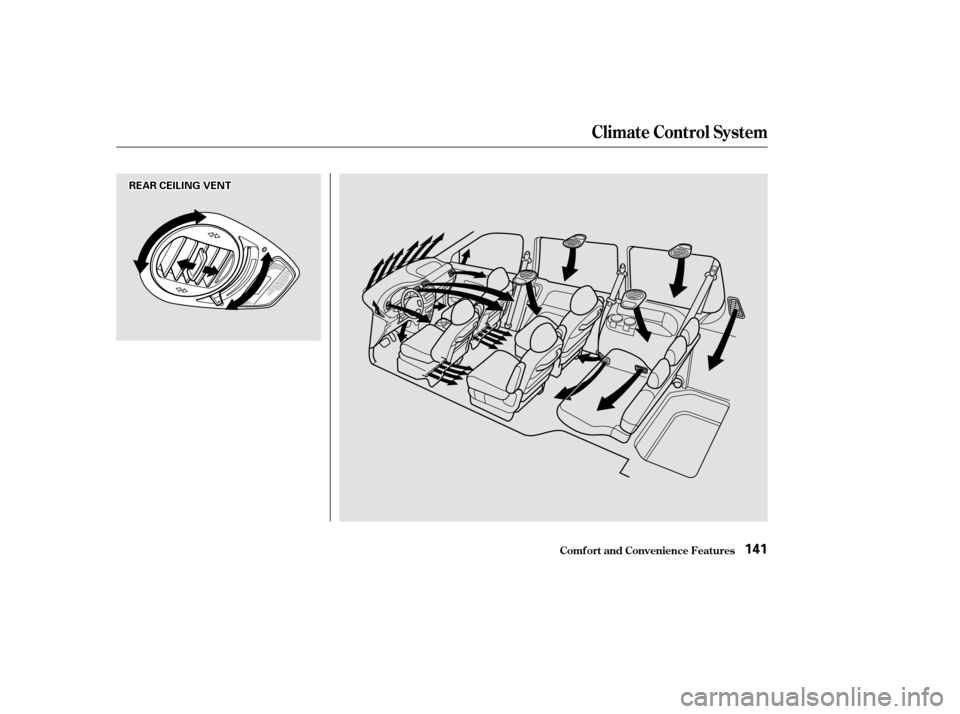 HONDA ODYSSEY 2002 RA6-RA9 / 2.G Owners Manual Climat e Cont rol Syst em
Comf ort and Convenience Feat ures141
R
REEA
A R
R C
CEEI
ILLI INNG G V
VE
EN
NT T HONDA ODYSSEY 2002 RA6-RA9 / 2.G Owners Manual Climat e Cont rol Syst em
Comf ort and Convenience Feat ures141
R
REEA
A R
R C
CEEI
ILLI INNG G V
VE
EN
NT T