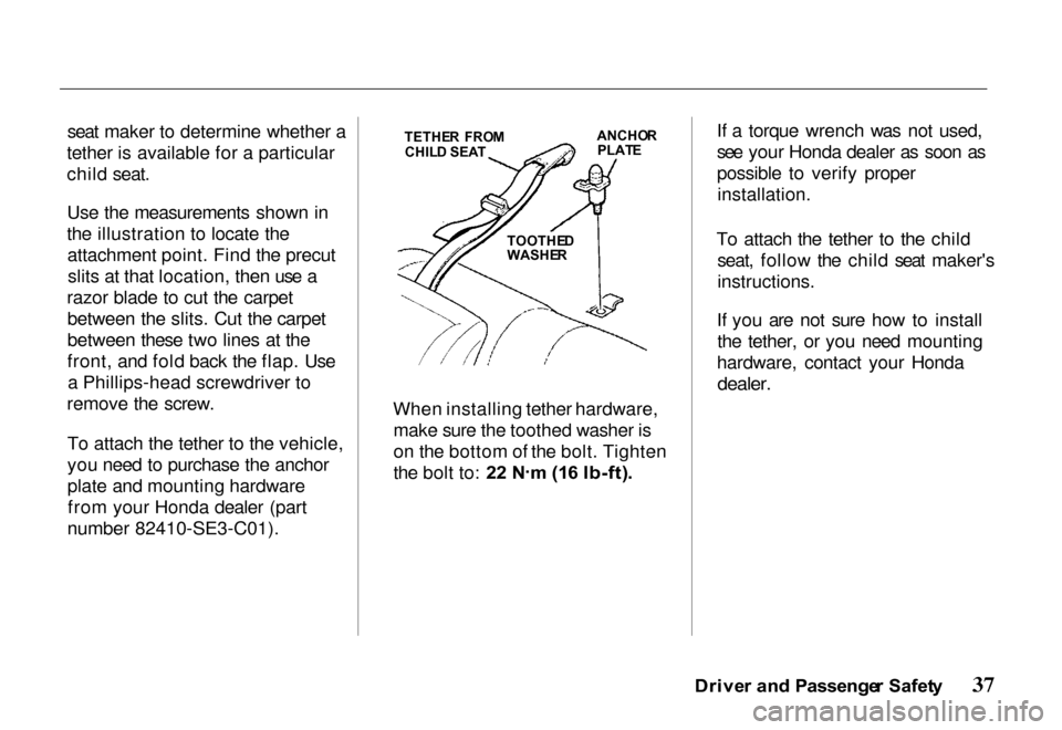 HONDA PASSPORT 2000 2.G Owners Manual HONDA PASSPORT 2000 2.G Owners Manual, Page 40