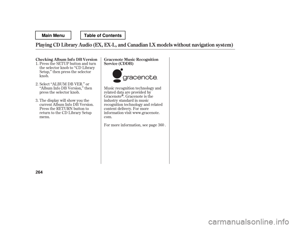HONDA PILOT 2012 2.G Owners Manual Select ‘‘ALBUM DB VER.