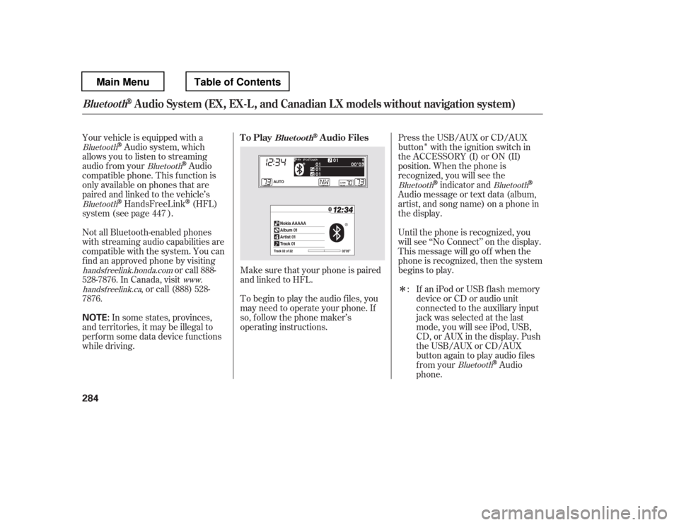 Honda Pilot 12 2 G Owners Manual 681 Pages Page 300 I I Make Sure That Your Phone Is Paired