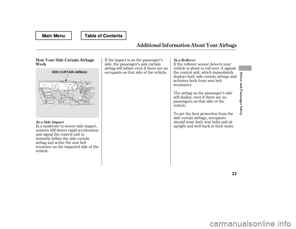 HONDA PILOT 2012 2.G Owners Guide If the impact is on the passenger