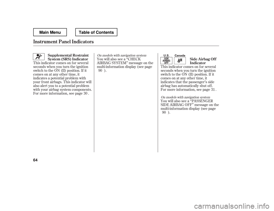 HONDA RIDGELINE 2012 1.G Manual PDF You will also see a ‘‘CHECK 
AIRBAG SYSTEM
