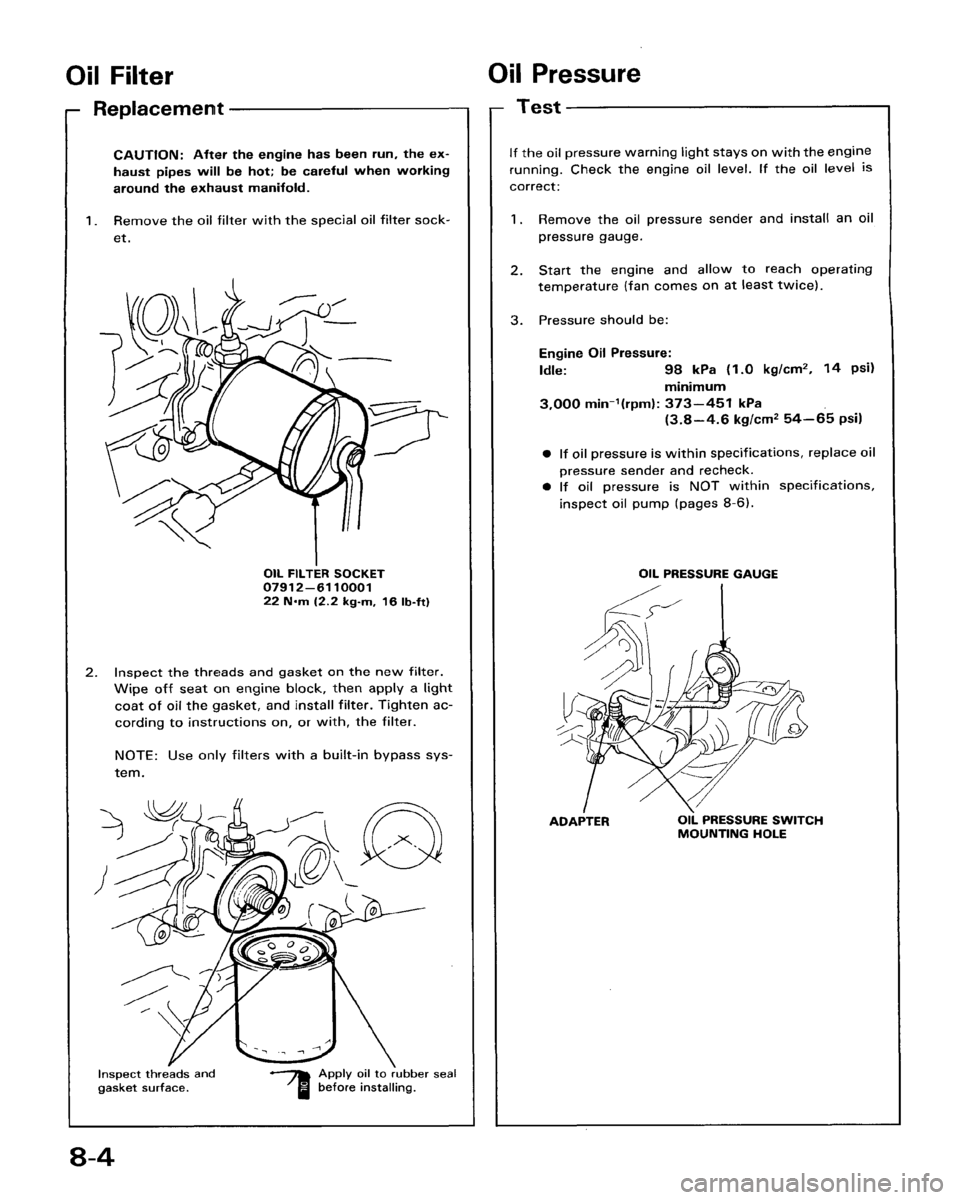 HONDA ACCORD 1986 CA / 3.G Workshop Manual 