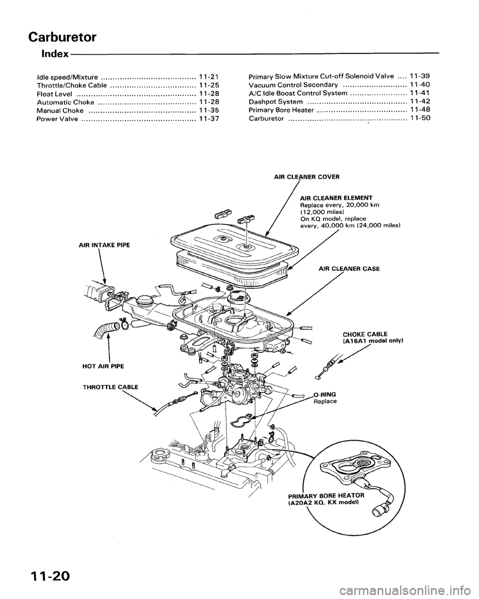 HONDA ACCORD 1986 CA / 3.G Workshop Manual 