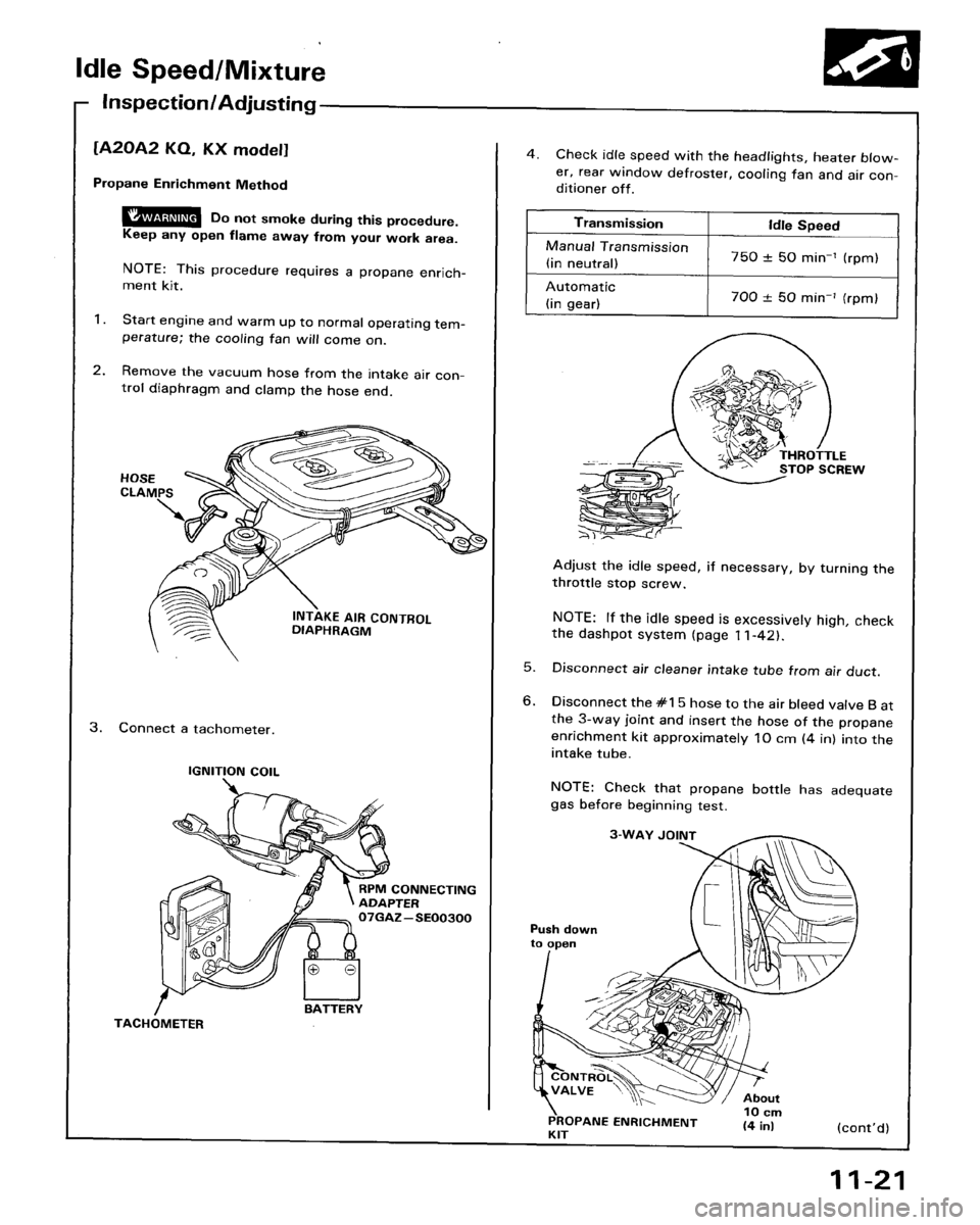 HONDA ACCORD 1986 CA / 3.G Workshop Manual 