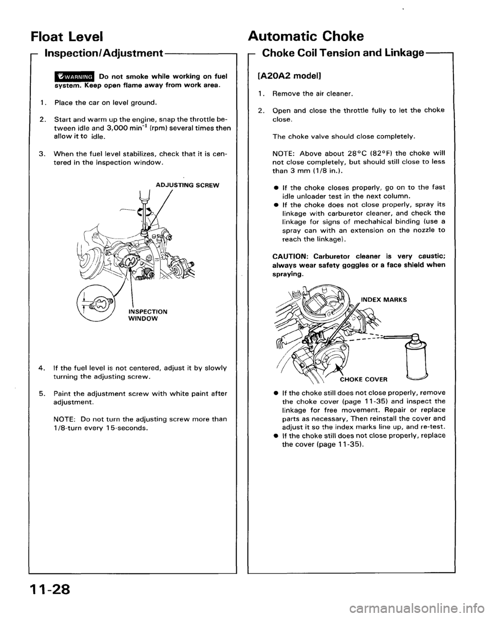 HONDA ACCORD 1986 CA / 3.G Workshop Manual 