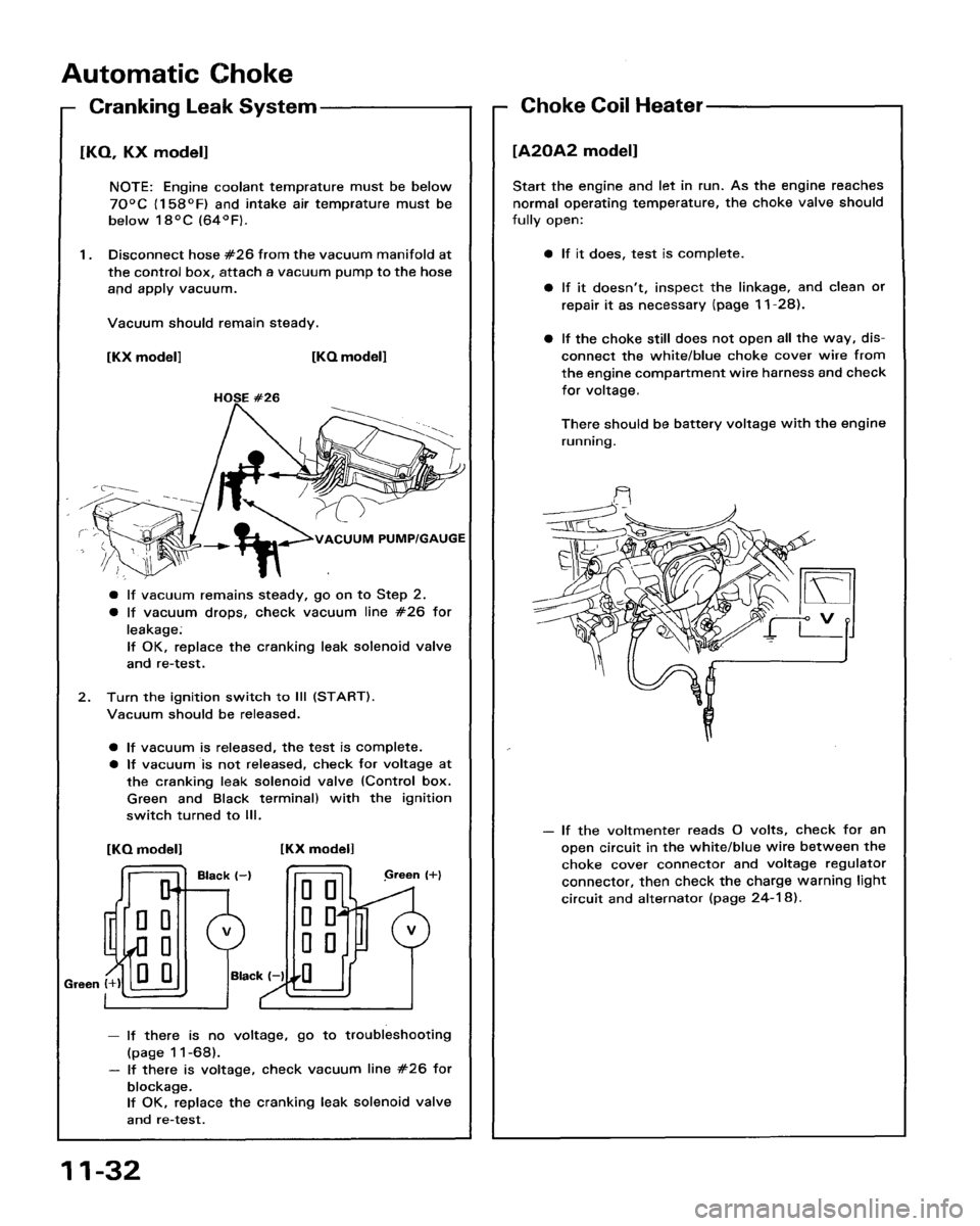 HONDA ACCORD 1986 CA / 3.G Workshop Manual 