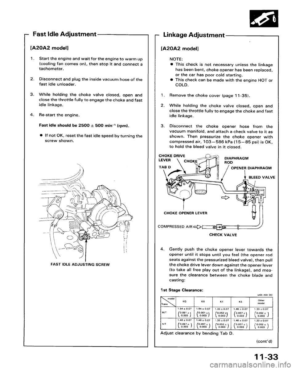HONDA ACCORD 1986 CA / 3.G Workshop Manual 