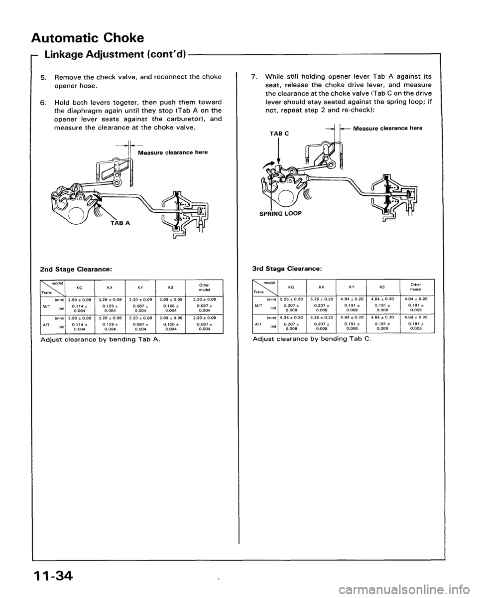 HONDA ACCORD 1986 CA / 3.G Workshop Manual 