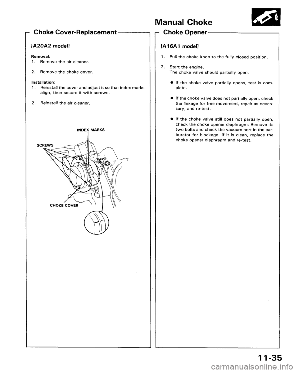 HONDA ACCORD 1986 CA / 3.G Workshop Manual 
