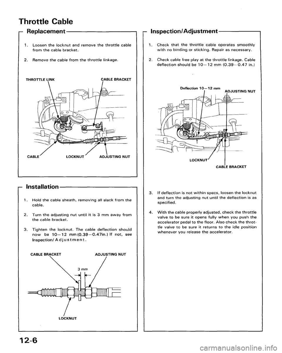HONDA ACCORD 1986 CA / 3.G Workshop Manual 
