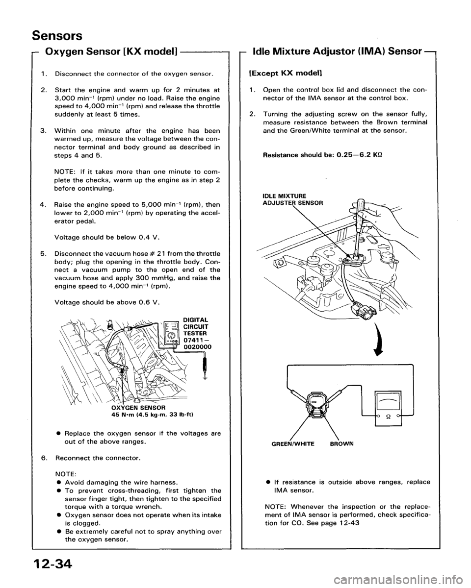 HONDA ACCORD 1986 CA / 3.G Workshop Manual 