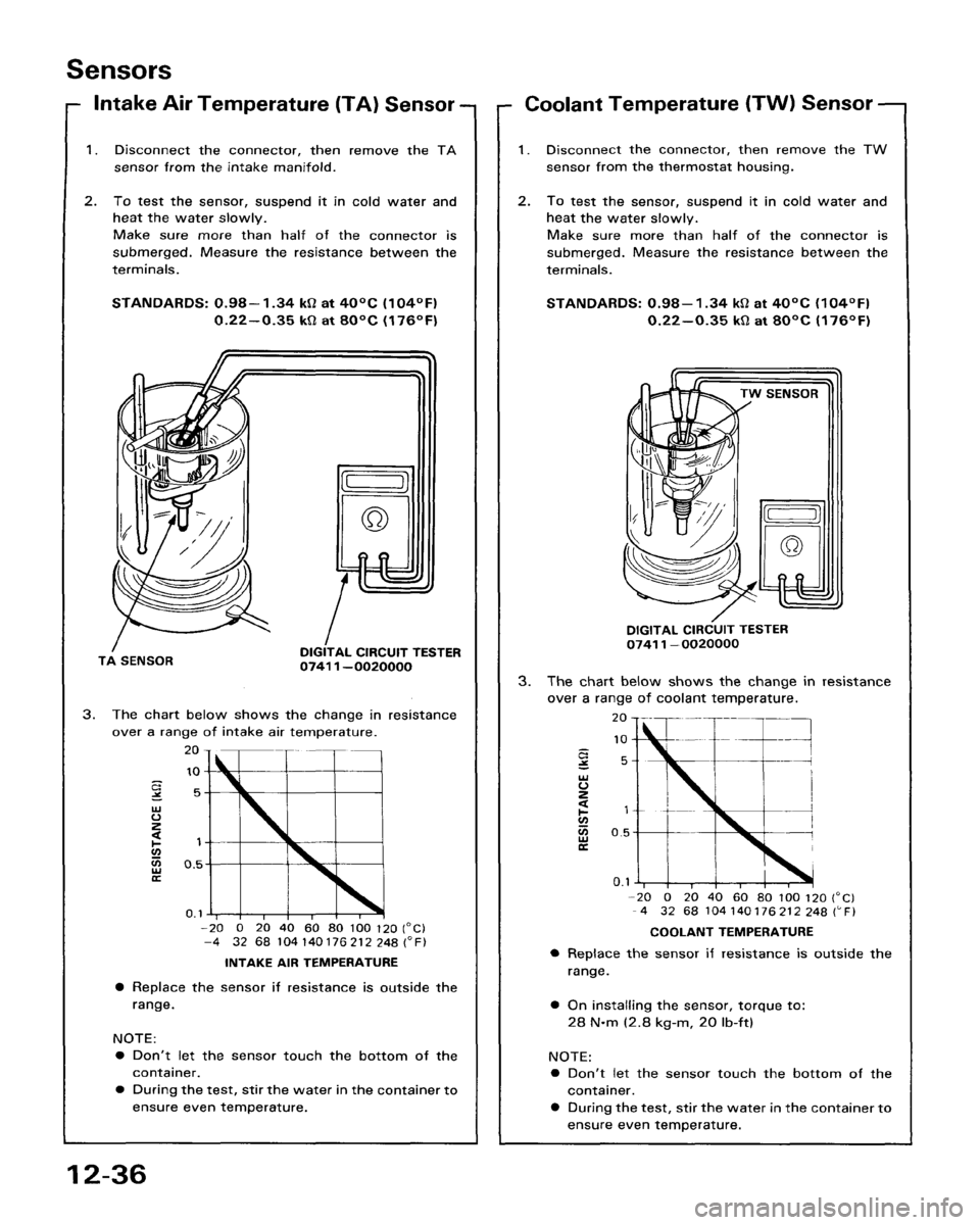 HONDA ACCORD 1986 CA / 3.G Workshop Manual 