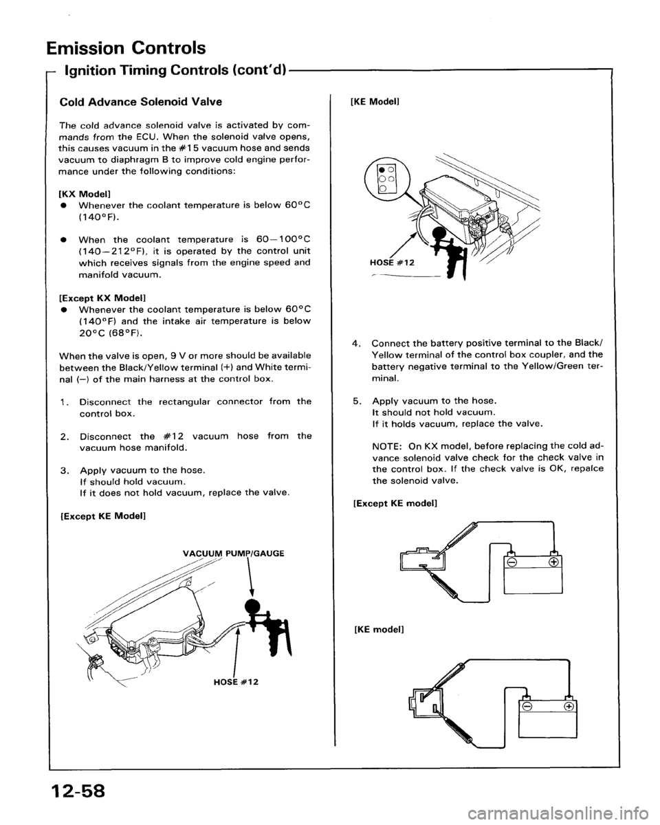 HONDA ACCORD 1986 CA / 3.G Workshop Manual 