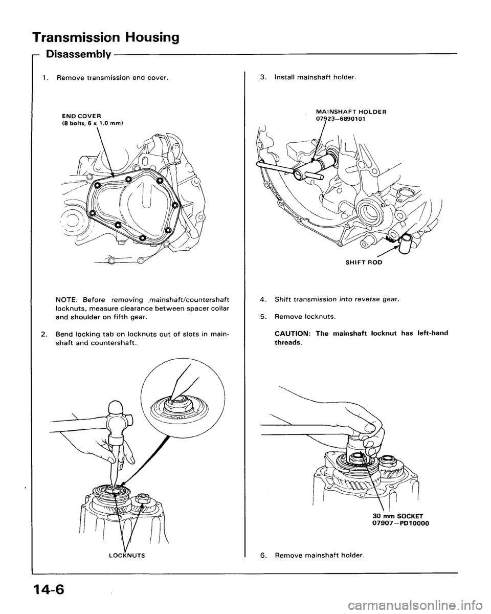 HONDA ACCORD 1986 CA / 3.G Workshop Manual 