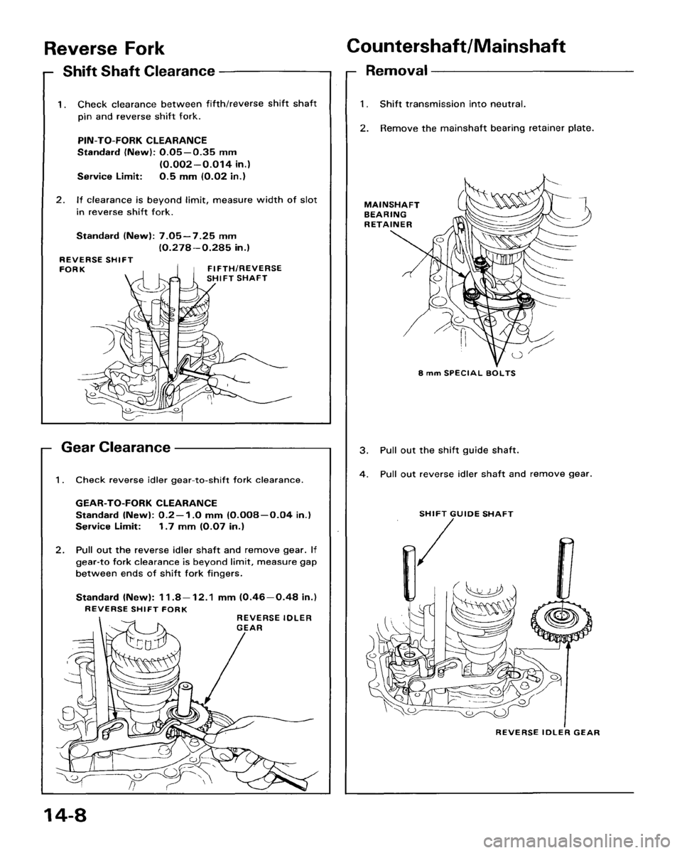 HONDA ACCORD 1986 CA / 3.G Workshop Manual 