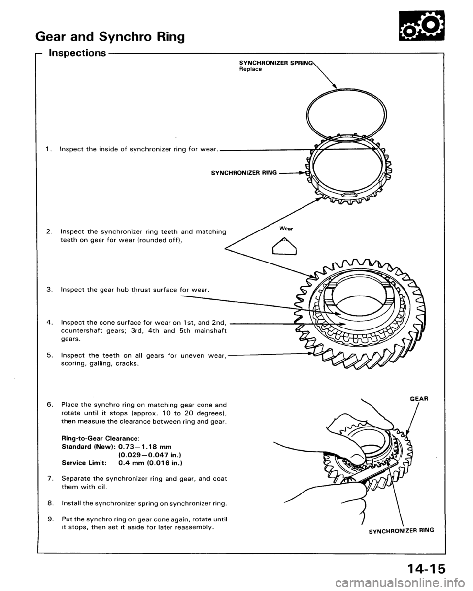 HONDA ACCORD 1986 CA / 3.G Workshop Manual 