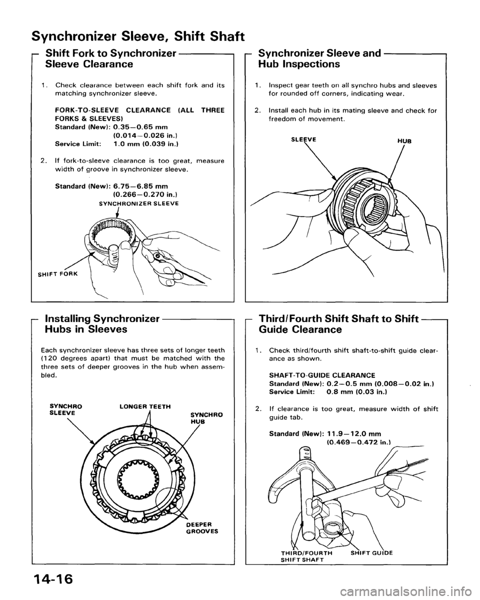 HONDA ACCORD 1986 CA / 3.G Workshop Manual 