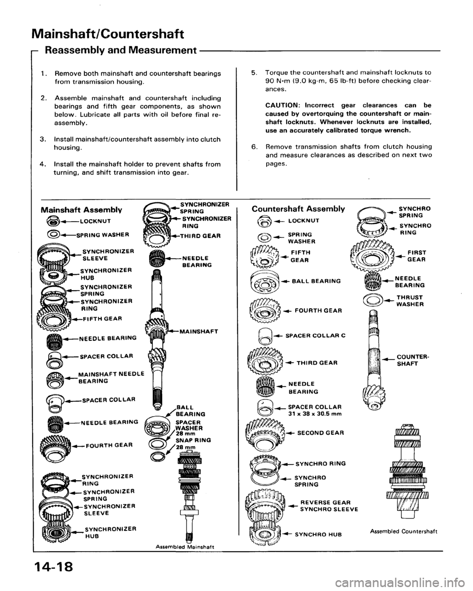 HONDA ACCORD 1986 CA / 3.G Workshop Manual 