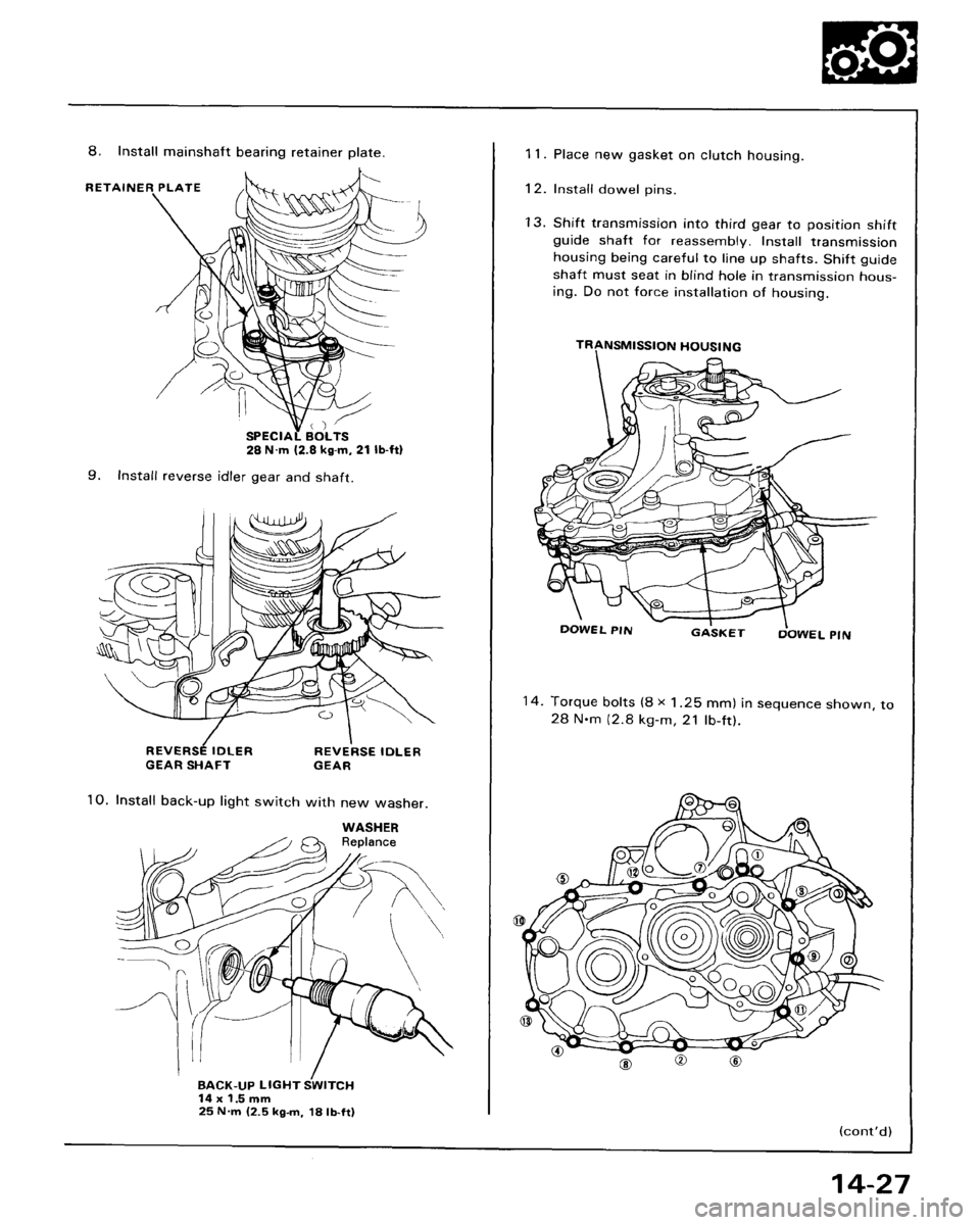 HONDA ACCORD 1986 CA / 3.G Workshop Manual HONDA ACCORD 1986 CA / 3.G Workshop Manual