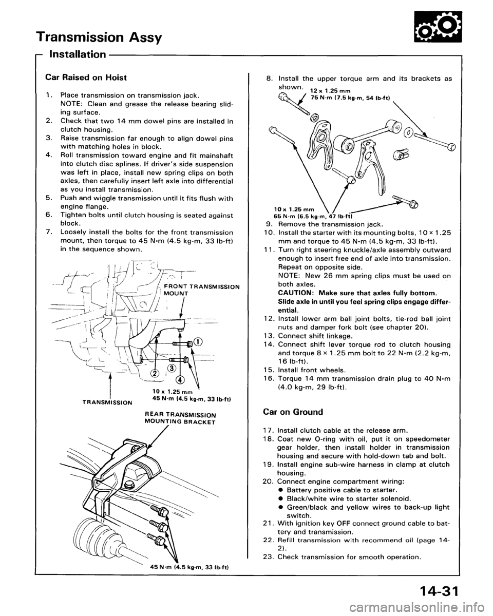 HONDA ACCORD 1986 CA / 3.G Workshop Manual 