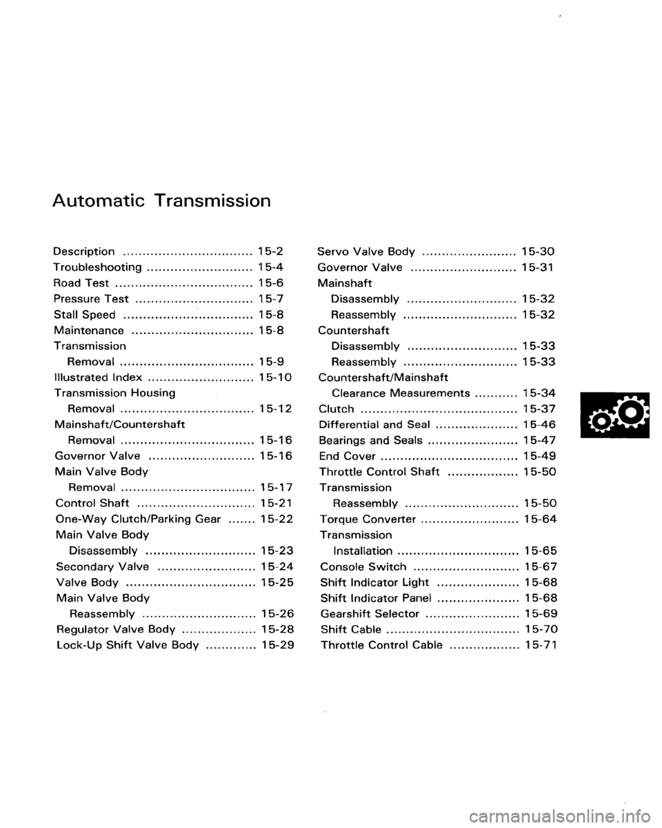 HONDA ACCORD 1986 CA / 3.G Workshop Manual 