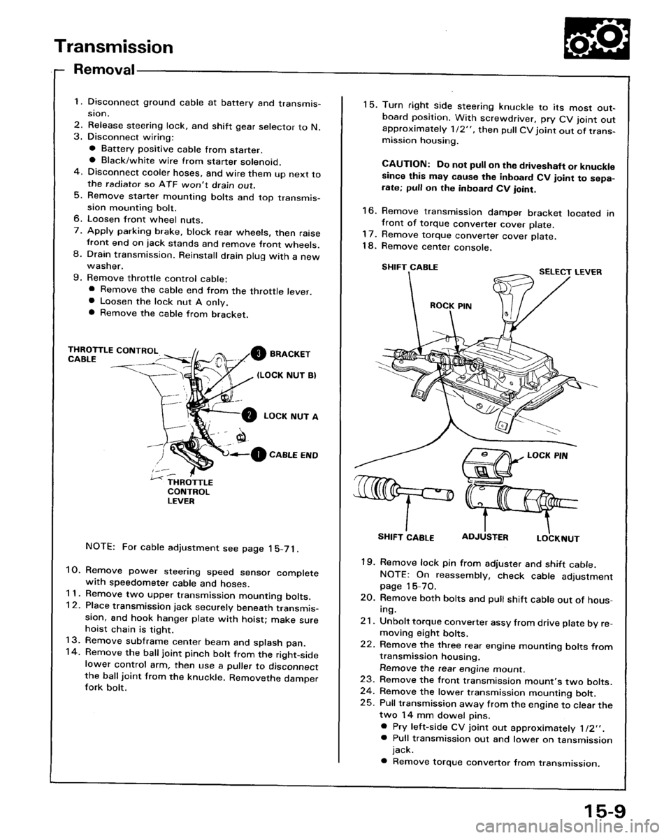 HONDA ACCORD 1986 CA / 3.G Workshop Manual HONDA ACCORD 1986 CA / 3.G Workshop Manual