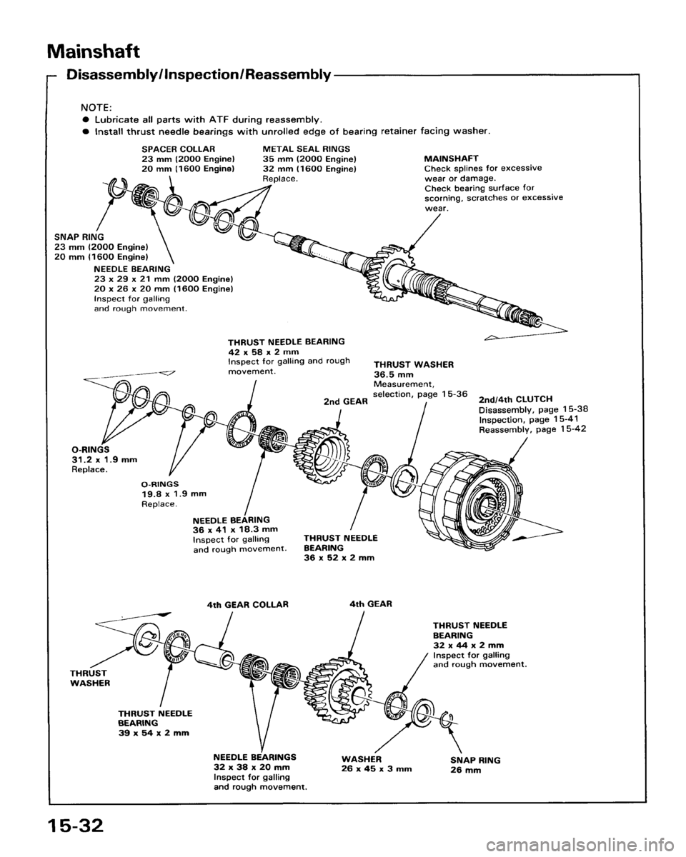 HONDA ACCORD 1986 CA / 3.G Workshop Manual 