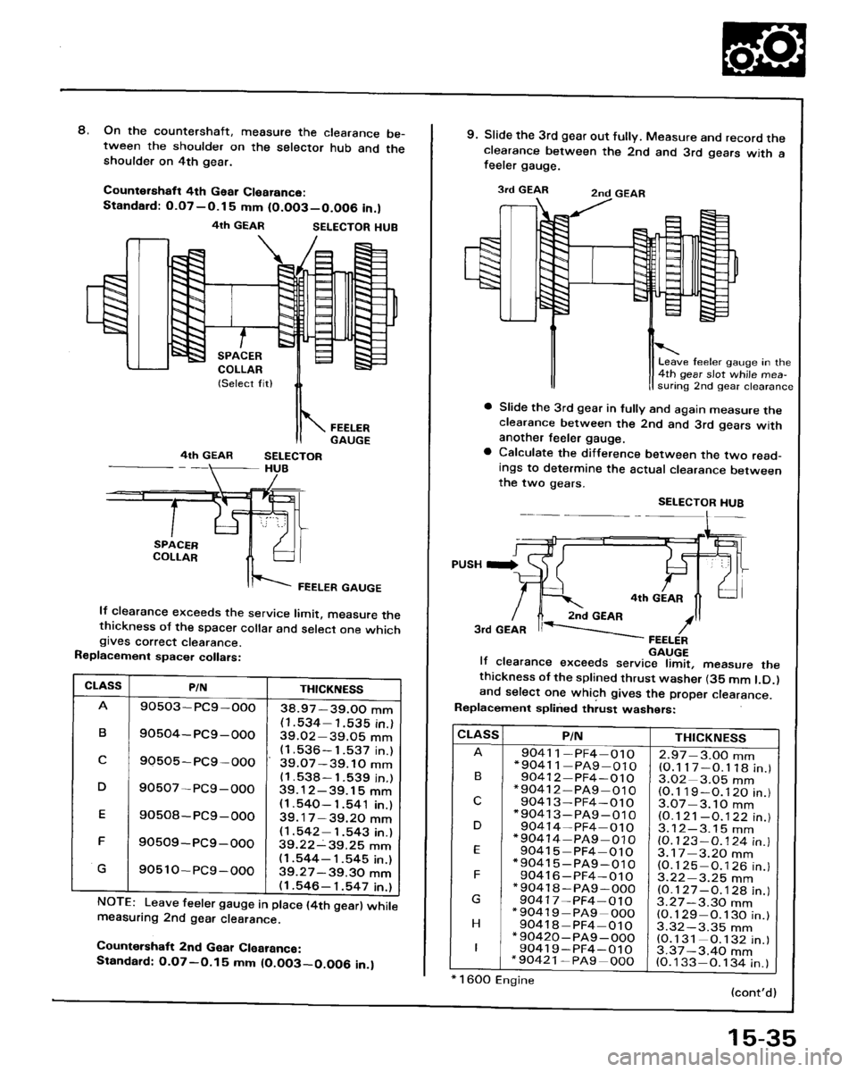 HONDA ACCORD 1986 CA / 3.G Workshop Manual 