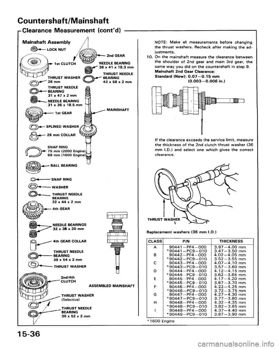 HONDA ACCORD 1986 CA / 3.G Workshop Manual 