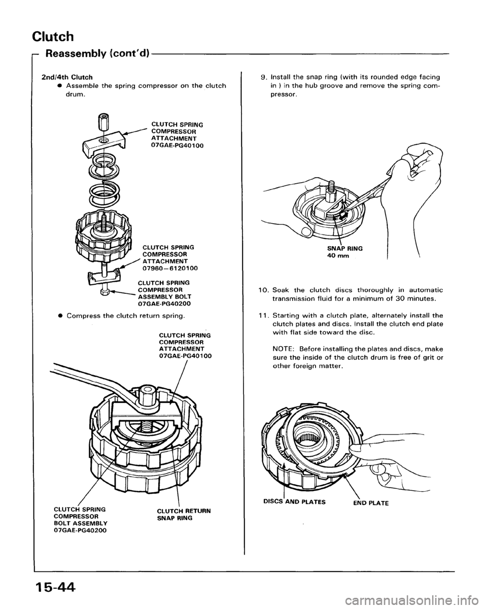 HONDA ACCORD 1986 CA / 3.G Workshop Manual 