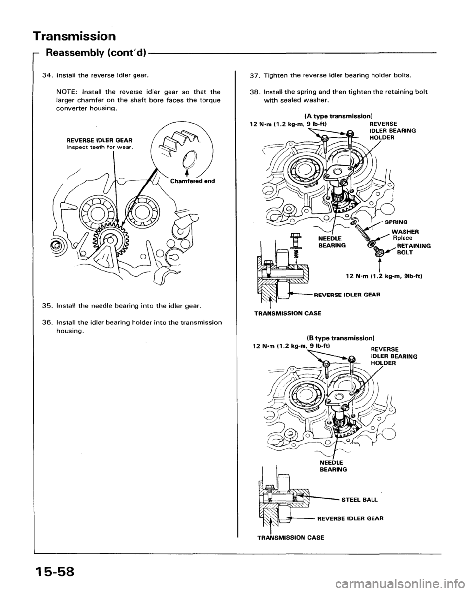 HONDA ACCORD 1986 CA / 3.G Workshop Manual 