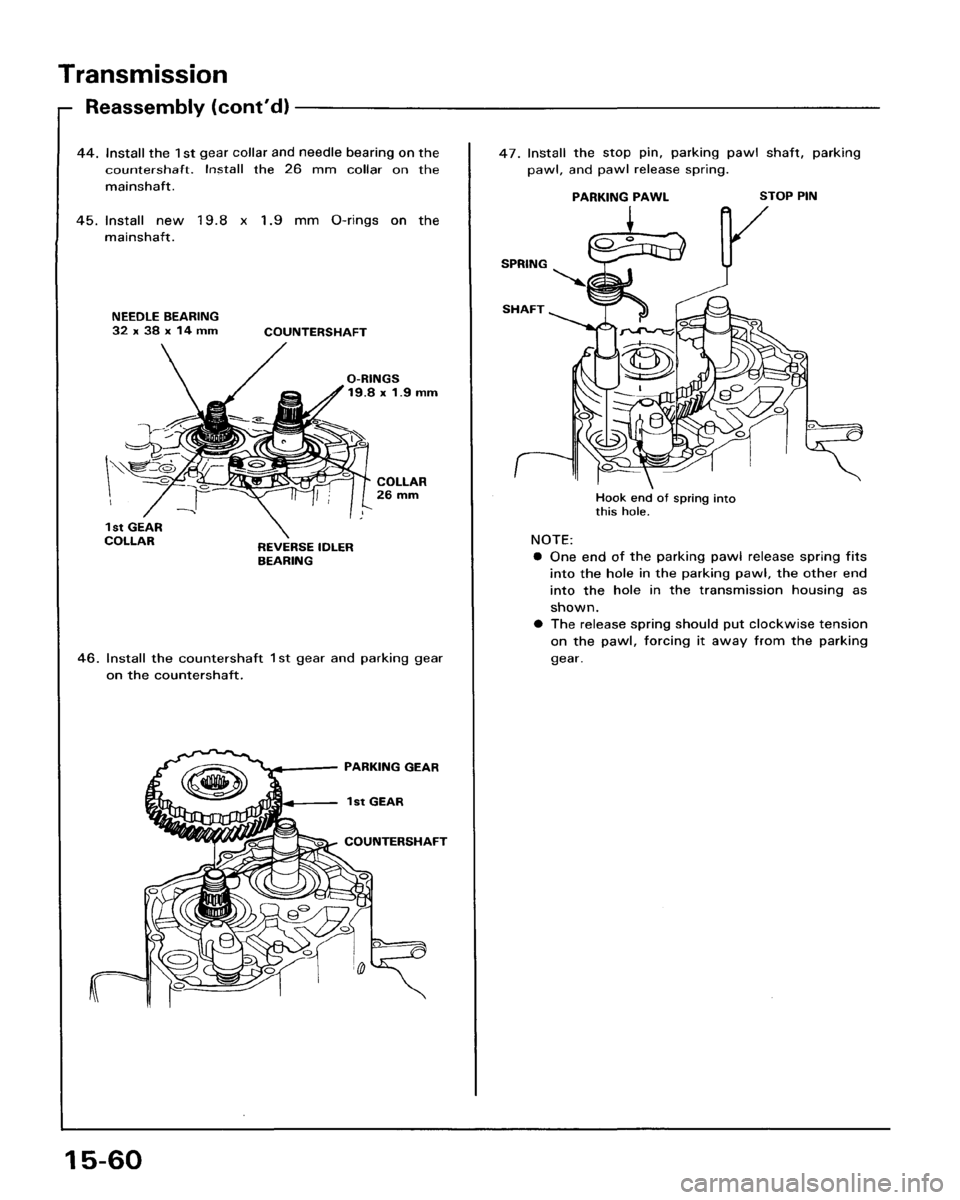 HONDA ACCORD 1986 CA / 3.G Workshop Manual 