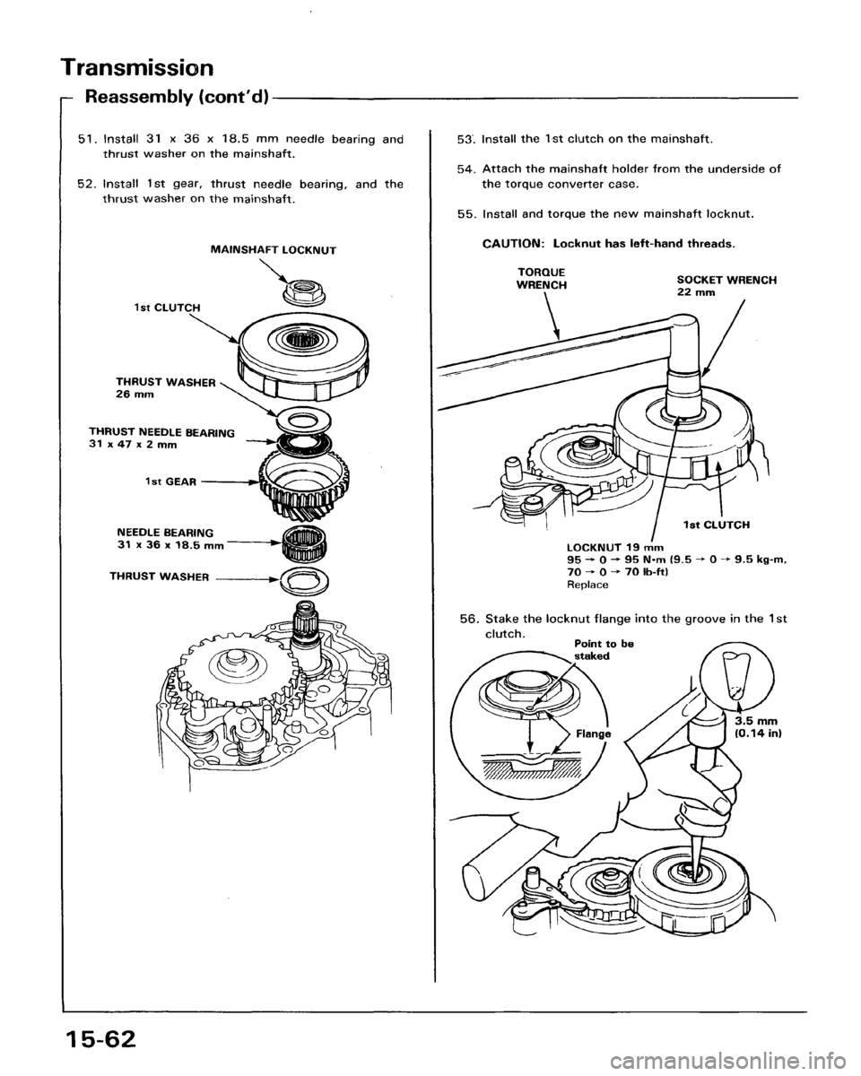 HONDA ACCORD 1986 CA / 3.G Workshop Manual 