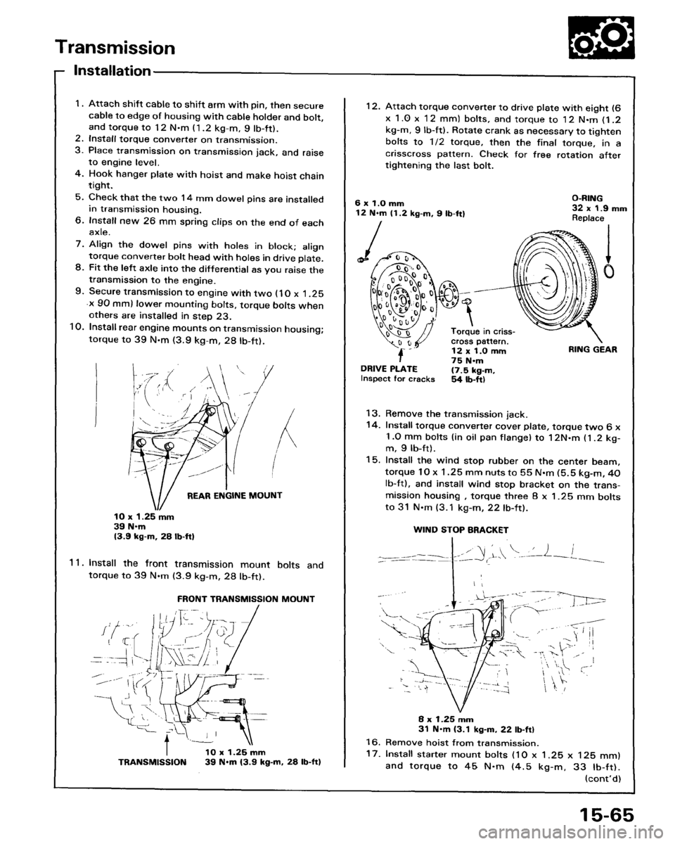 HONDA ACCORD 1986 CA / 3.G Workshop Manual 
