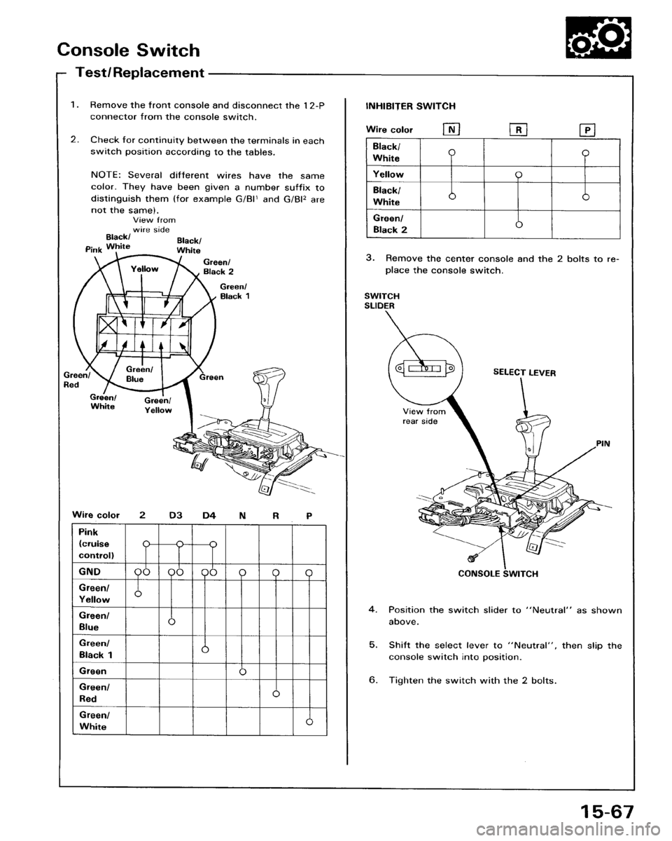 HONDA ACCORD 1986 CA / 3.G Workshop Manual 