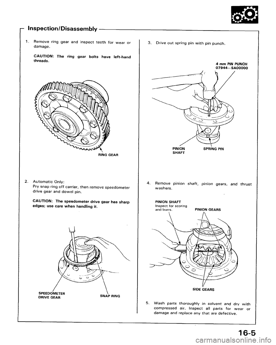 HONDA ACCORD 1986 CA / 3.G Workshop Manual 