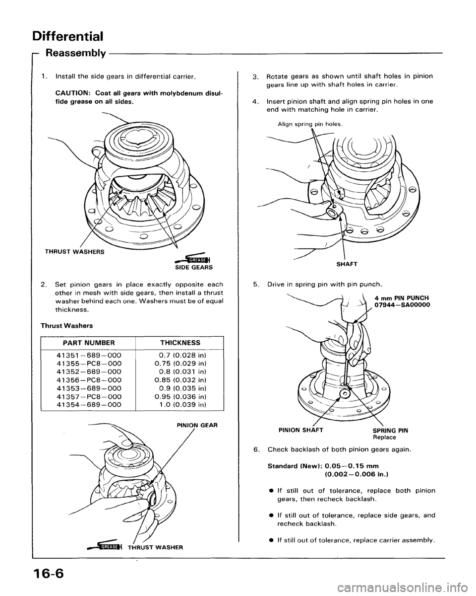 HONDA ACCORD 1986 CA / 3.G Workshop Manual 
