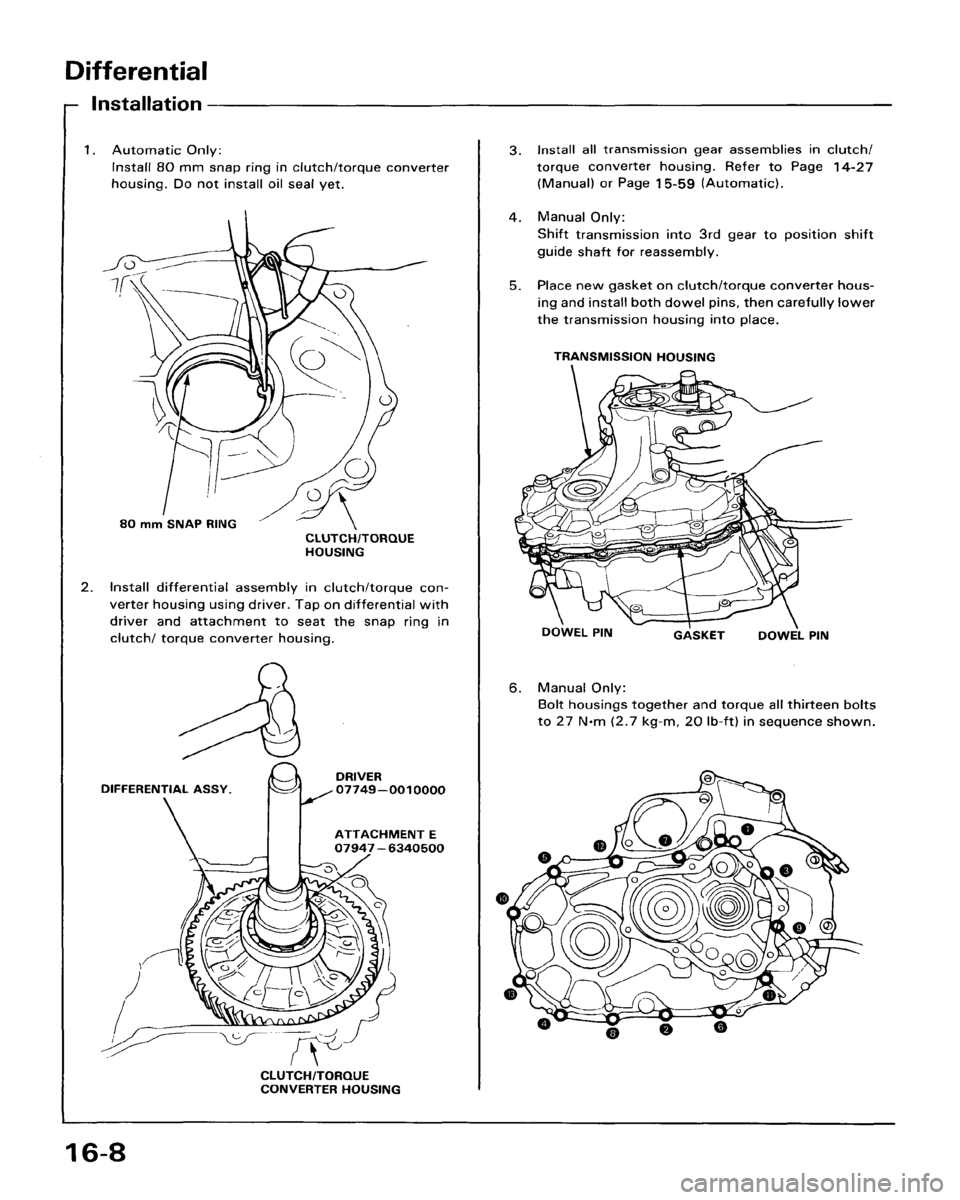 HONDA ACCORD 1986 CA / 3.G Workshop Manual 