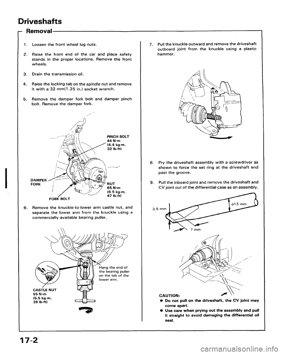 HONDA ACCORD 1986 CA / 3.G Workshop Manual 