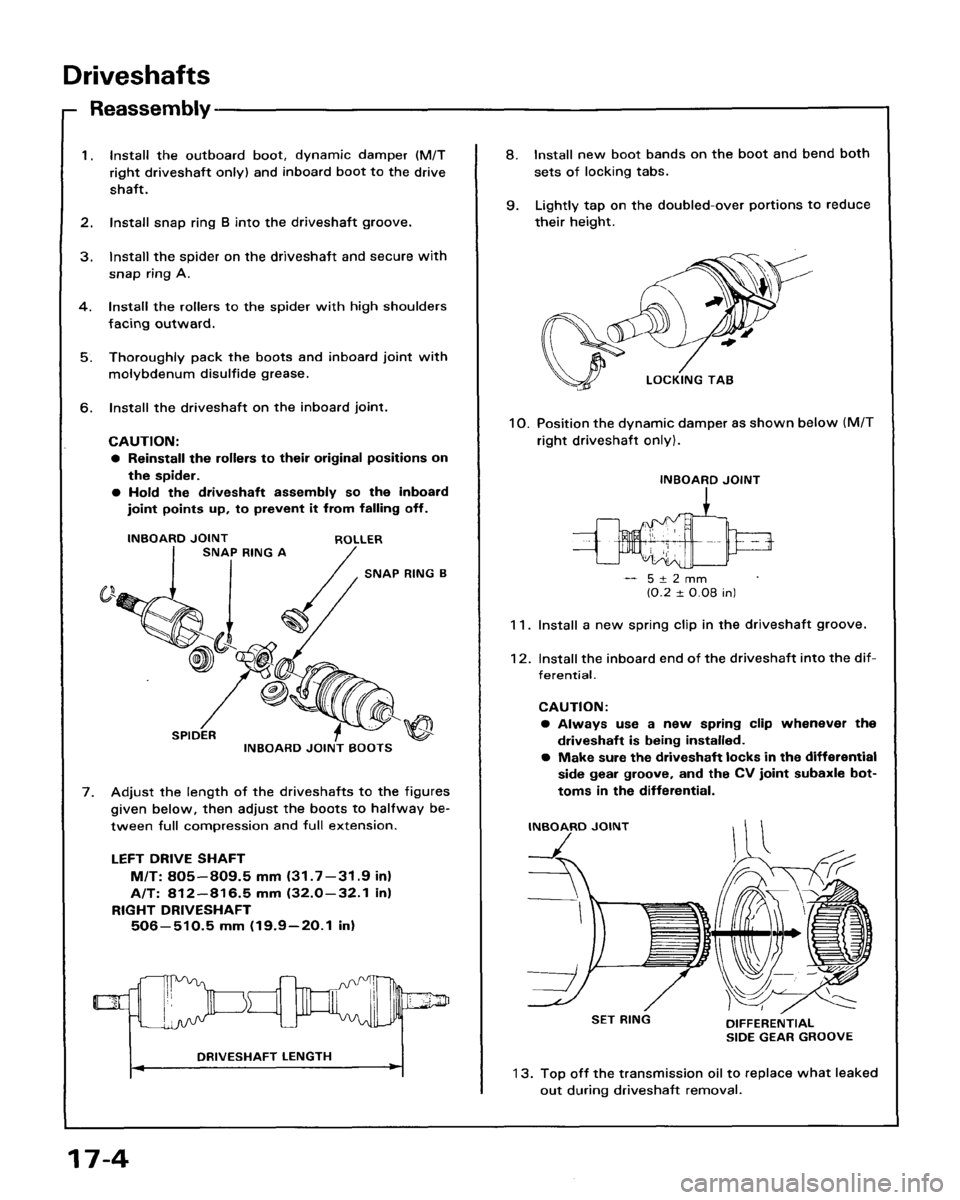 HONDA ACCORD 1986 CA / 3.G Workshop Manual 