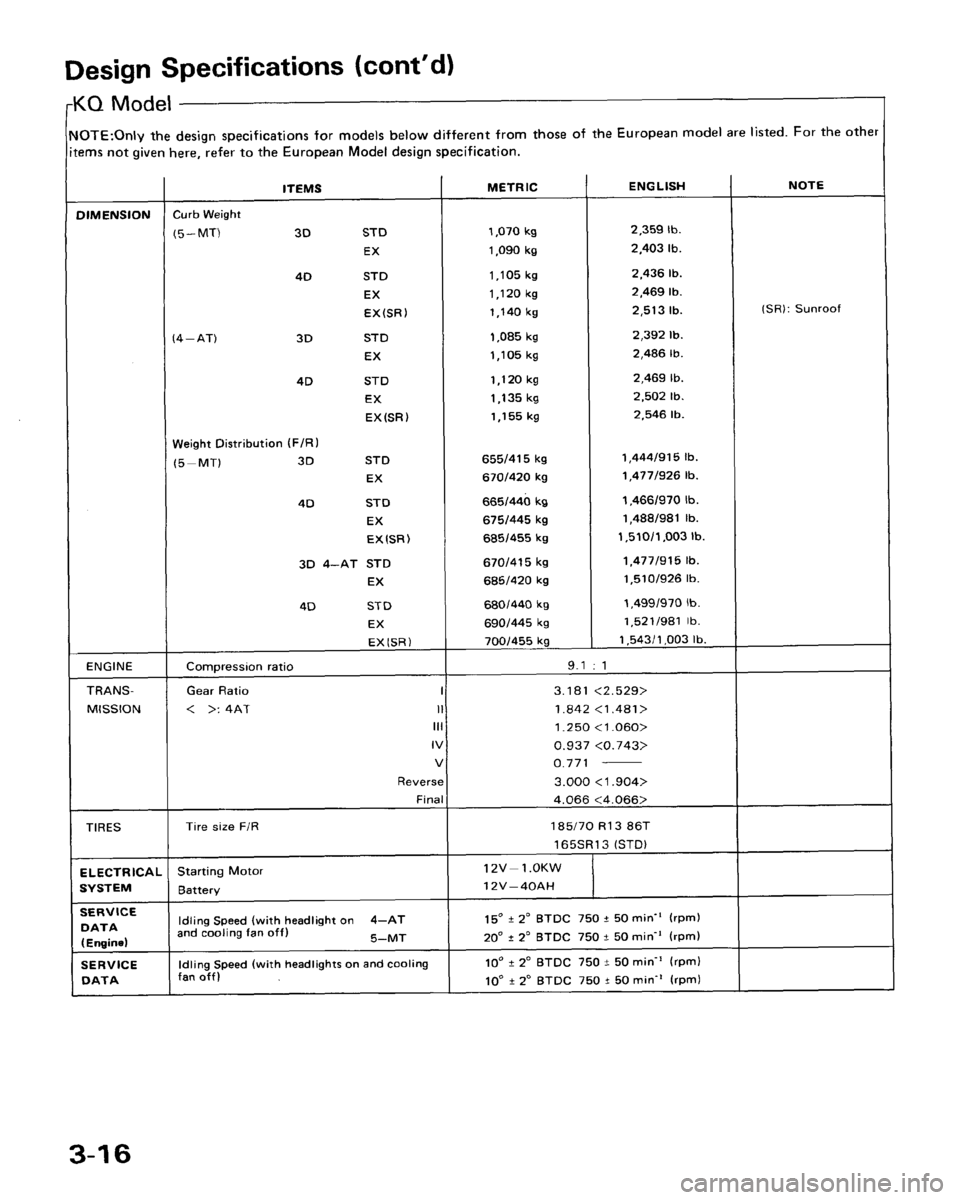 HONDA ACCORD 1986 CA / 3.G Service Manual 