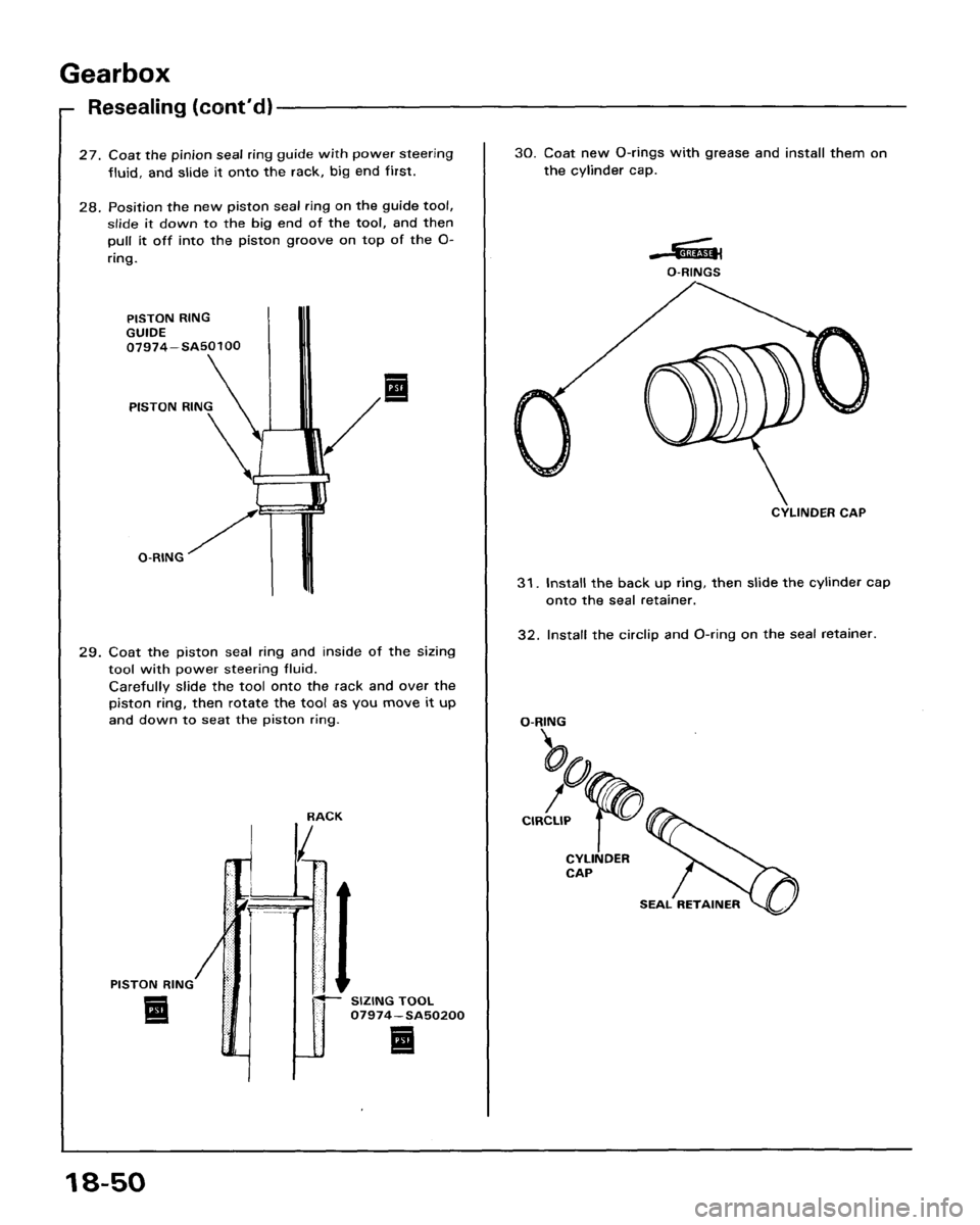 HONDA ACCORD 1986 CA / 3.G Workshop Manual HONDA ACCORD 1986 CA / 3.G Workshop Manual