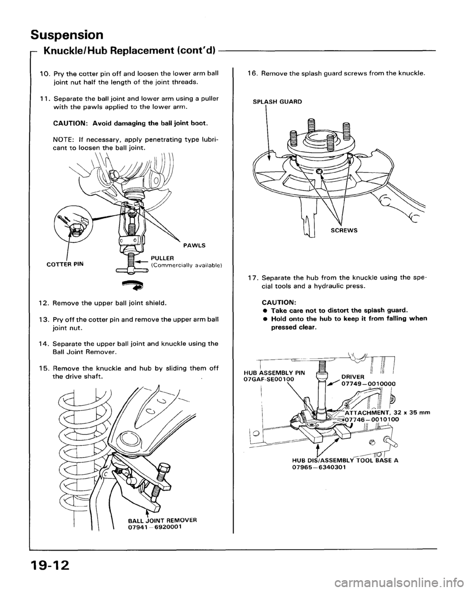 HONDA ACCORD 1986 CA / 3.G Workshop Manual 