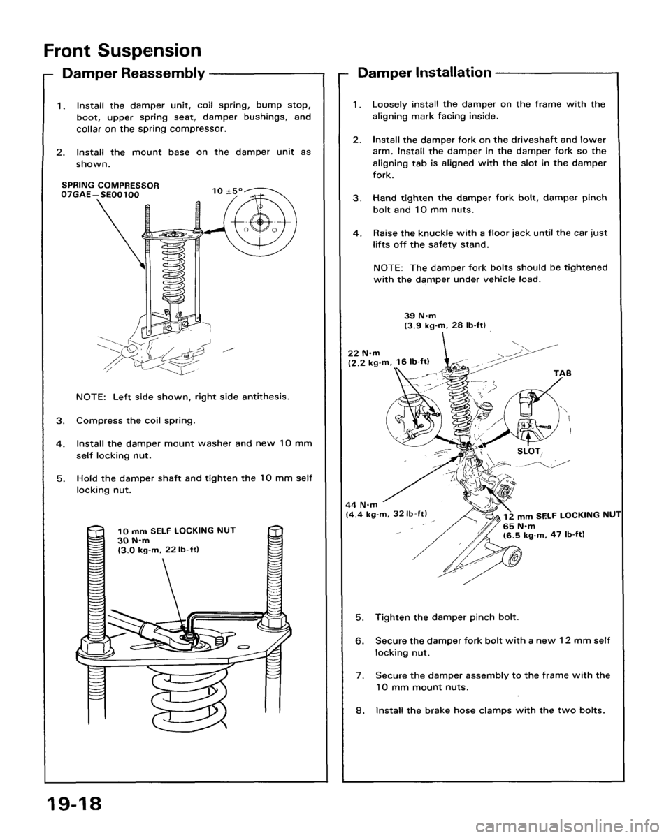 HONDA ACCORD 1986 CA / 3.G Workshop Manual 