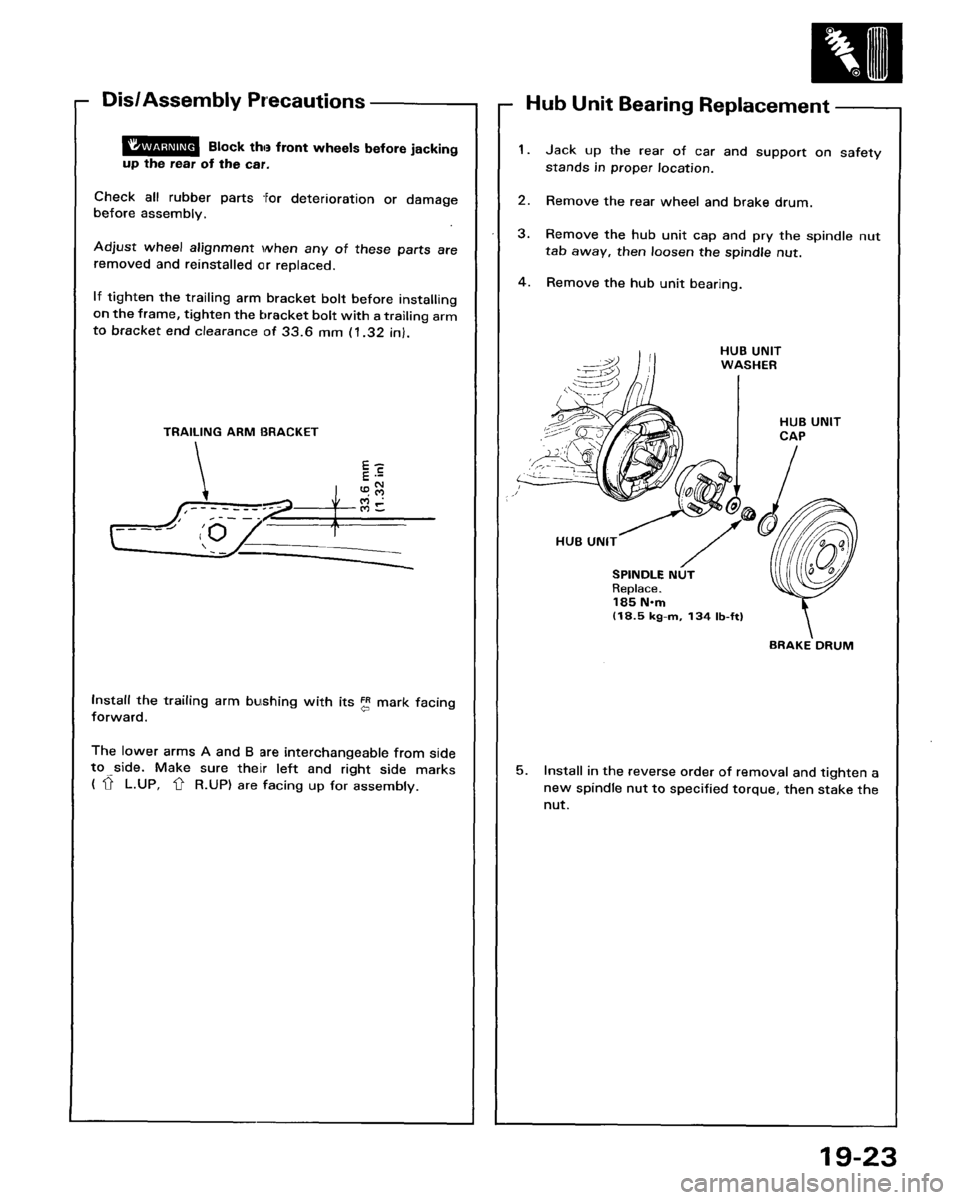 HONDA ACCORD 1986 CA / 3.G Workshop Manual 
